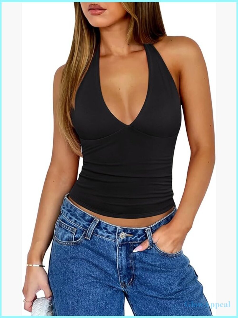 Halter Tank Top Double Lined Basic Cami Backless Y2K Going Out Top Sleeveless